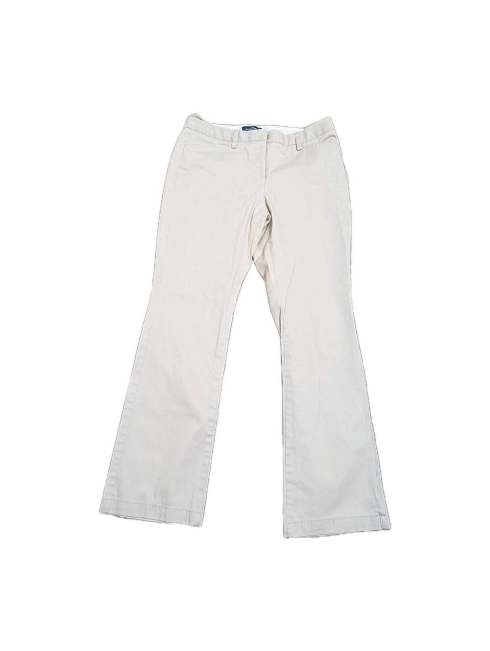 Lands' End Khaki Pants Women's Sz 12 Beige‎ Straight Leg Business Career Casual